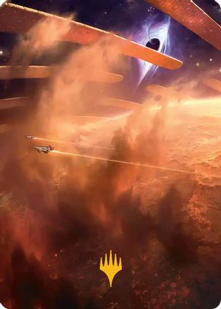 Adagia, Windswept Bastion Art Card (Gold-Stamped Planeswalker Symbol) (AAEOE-029) - Art Series: Edge of Eternities