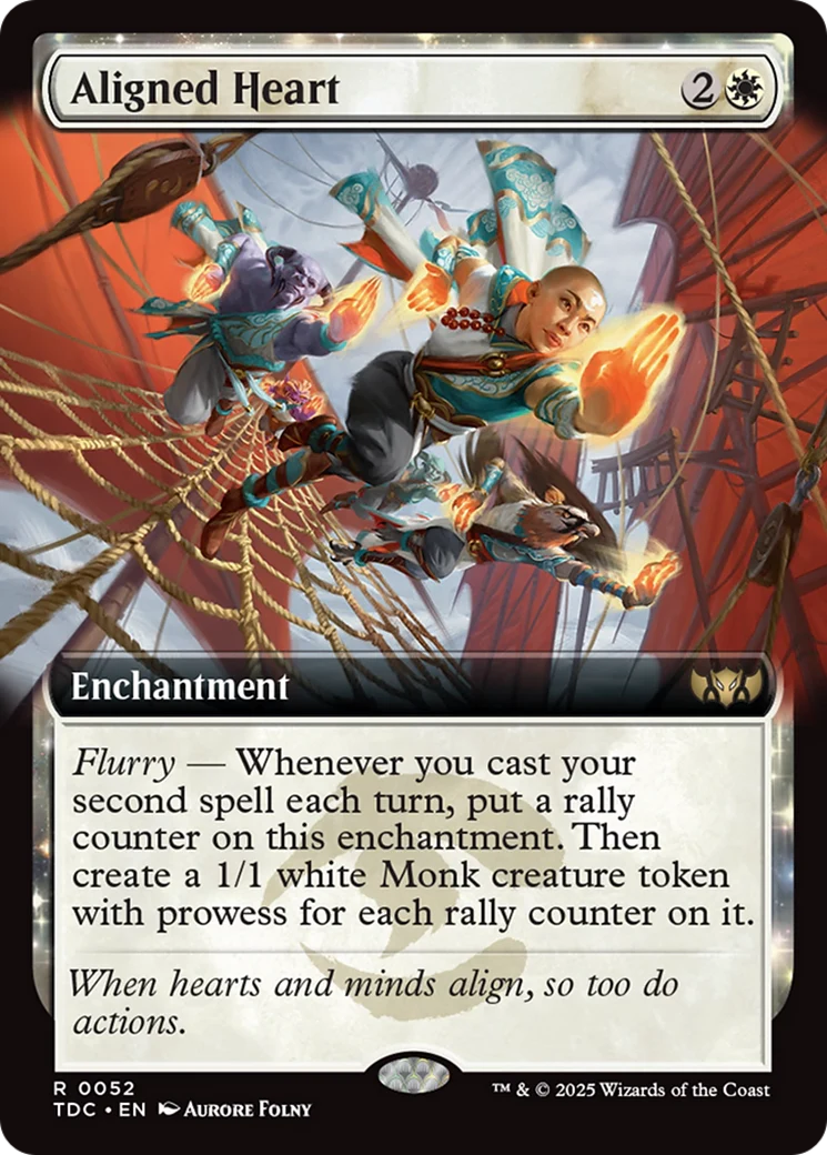 Aligned Heart (TDC-052) - Tarkir: Dragonstorm Commander: (enchantment, Extended Art)