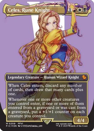 Celes, Rune Knight (Borderless) (Surge Foil) (FIC-209) - Commander: FINAL FANTASY Foil