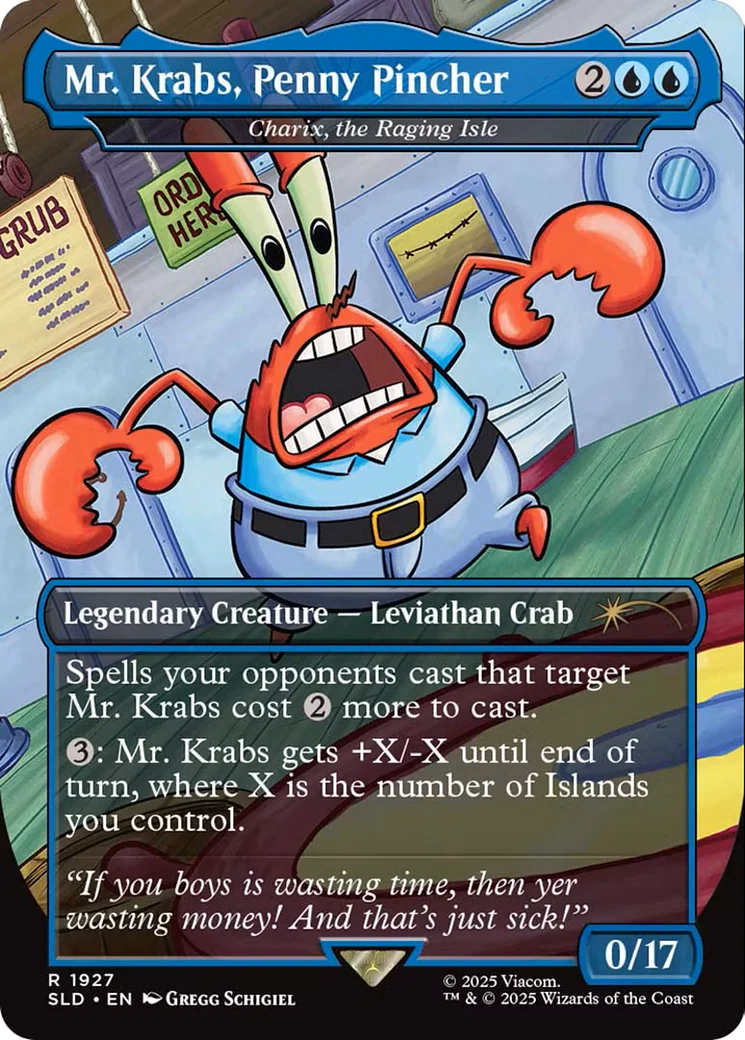 Charix, the Raging Isle (SLD-1927) - Secret Lair Drop / Mr. Krabs, Penny Pincher (Borderless)