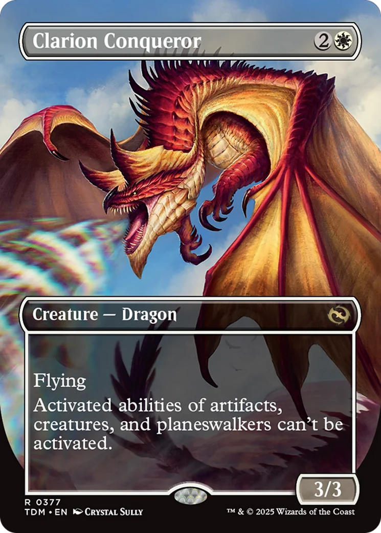 Clarion Conqueror // Clarion Conqueror (TDM-377) - Tarkir: Dragonstorm (Borderless) Foil - Image 3