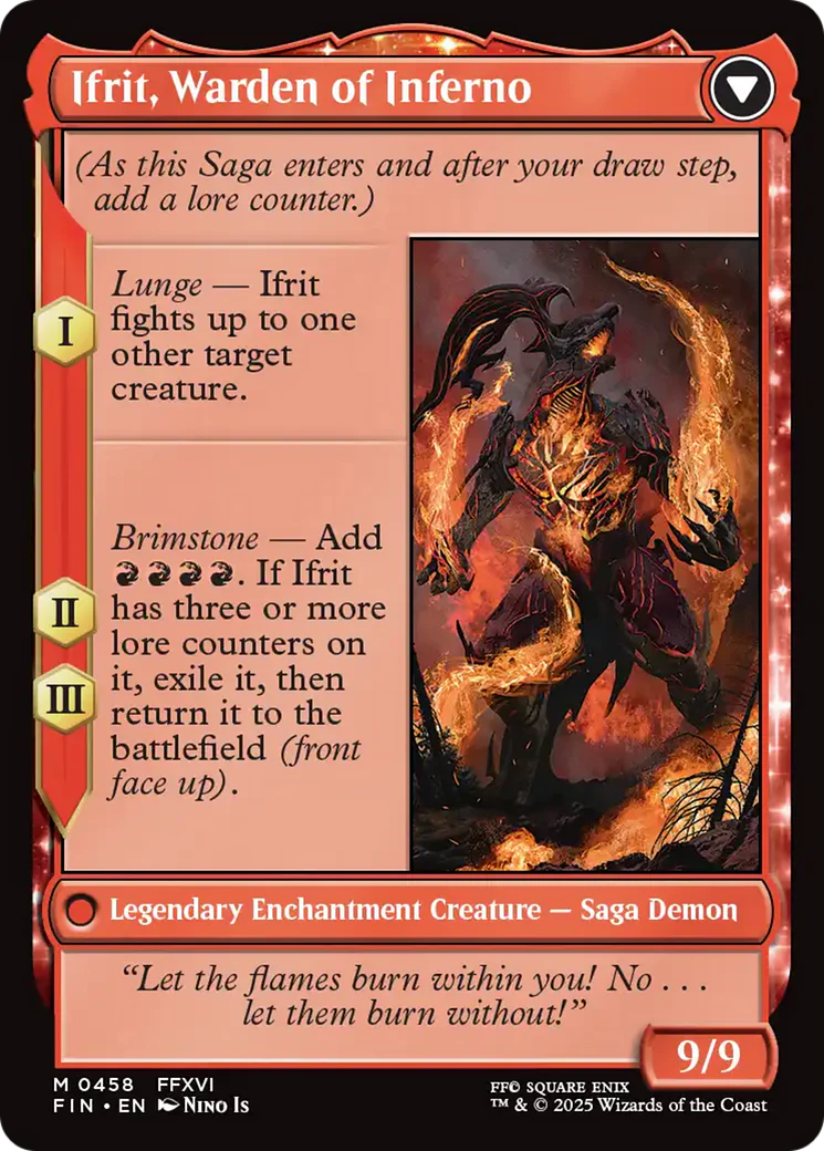 Clive, Ifrit's Dominant (Extended Art) (FIN-458) - FINAL FANTASY: (enchantment, Extended Art) Foil - Image 3
