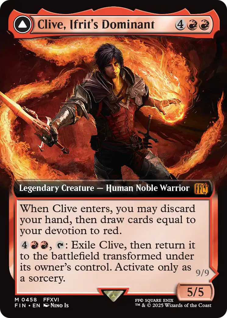 Clive, Ifrit's Dominant (Extended Art) (FIN-458) - FINAL FANTASY: (enchantment, Extended Art) Foil - Image 4