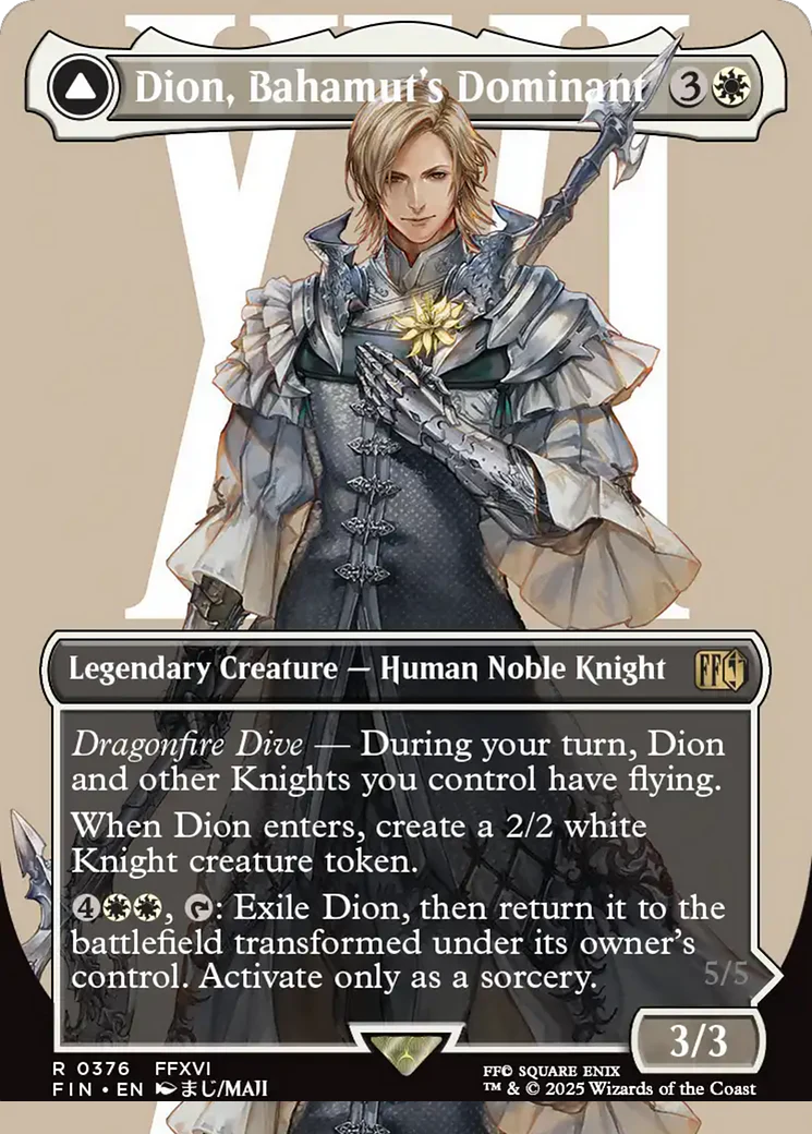Dion, Bahamut's Dominant // Bahamut, Warden of Light (FIN-376) - FINAL FANTASY: (enchantment) (Borderless) - Image 2