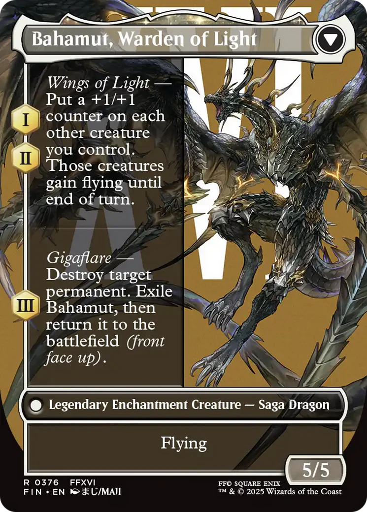 Dion, Bahamut's Dominant // Bahamut, Warden of Light (FIN-376) - FINAL FANTASY: (enchantment) (Borderless) - Image 3