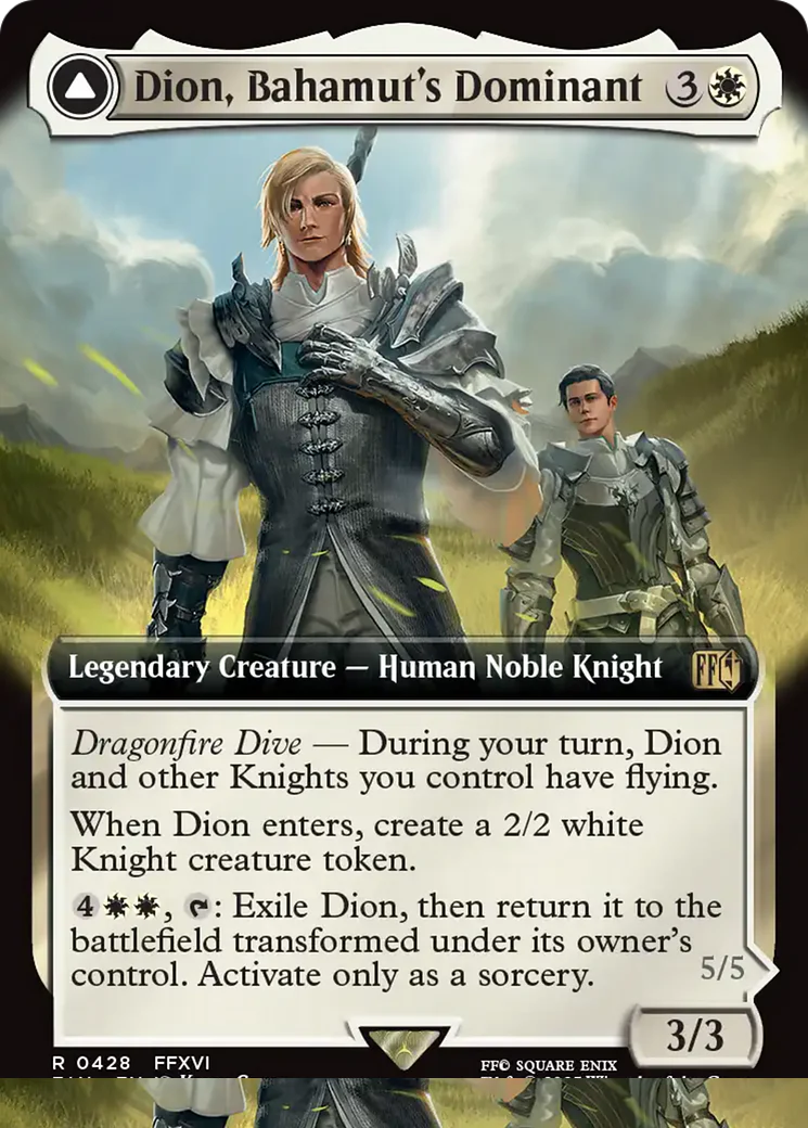 Dion, Bahamut's Dominant // Bahamut, Warden of Light (FIN-428) - FINAL FANTASY: (enchantment, Extended Art) - Image 3