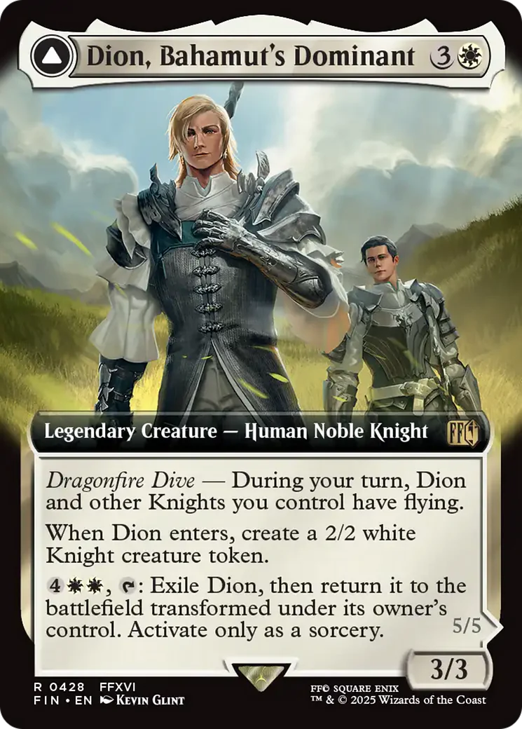 Dion, Bahamut's Dominant // Bahamut, Warden of Light (FIN-428) - FINAL FANTASY: (enchantment, Extended Art) - Image 4
