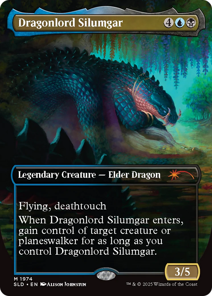 Dragonlord Silumgar // Dragonlord Silumgar (SLD-1974) - Secret Lair Drop (Borderless) Foil - Image 5
