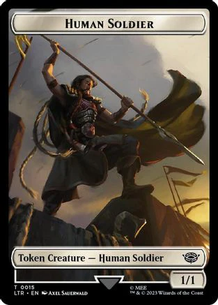 Human Soldier (0015) // Food (0023) Double-Sided Token (Surge Foil) (LTR-15 // 23) - The Lord of the Rings: Tales of Middle-earth Foil
