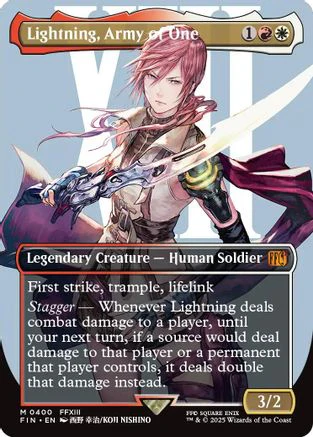 Lightning, Army of One (Borderless) (0400) (FIN-400) - FINAL FANTASY Foil