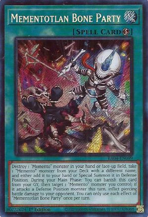 Mementotlan Bone Party (Secret Rare) (RA04-EN099) - Quarter Century Stampede 1st Edition
