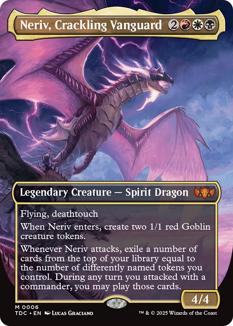 Neriv, Crackling Vanguard (TDC-006) - Tarkir: Dragonstorm Commander (Borderless) Foil