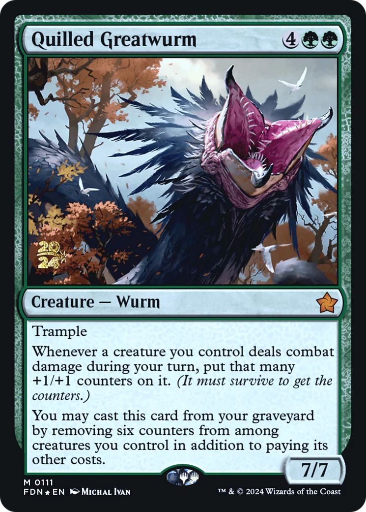 Quilled Greatwurm (PRE-111S) - Foundations Promos Foil