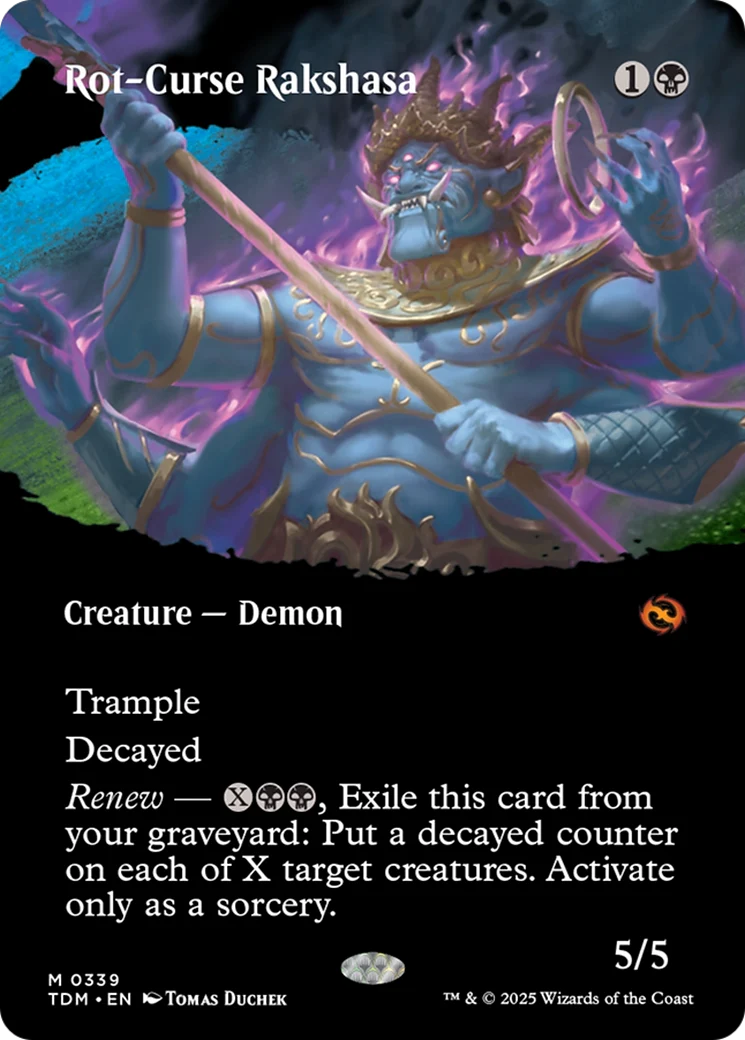 Rot-Curse Rakshasa (TDM-339) - Tarkir: Dragonstorm: (Showcase) (Borderless) Foil