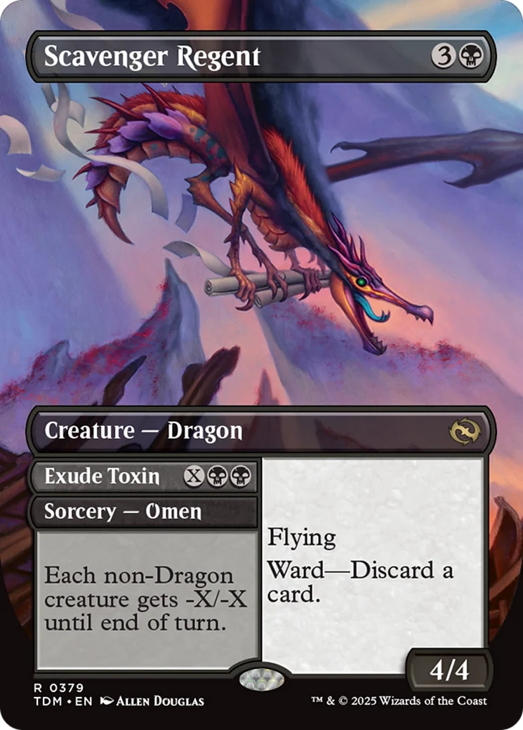 Scavenger Regent // Exude Toxin // Scavenger Regent (TDM-379) - Tarkir: Dragonstorm (Borderless) Foil - Image 3