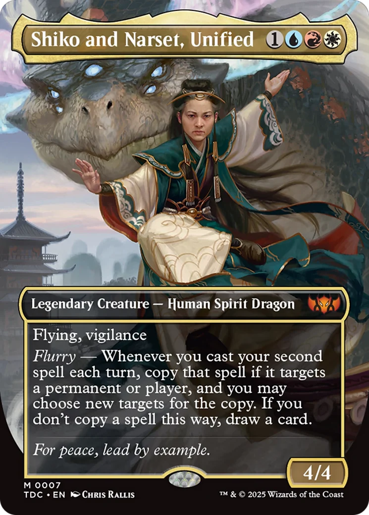 Shiko and Narset, Unified (TDC-007) - Tarkir: Dragonstorm Commander (Borderless) Foil