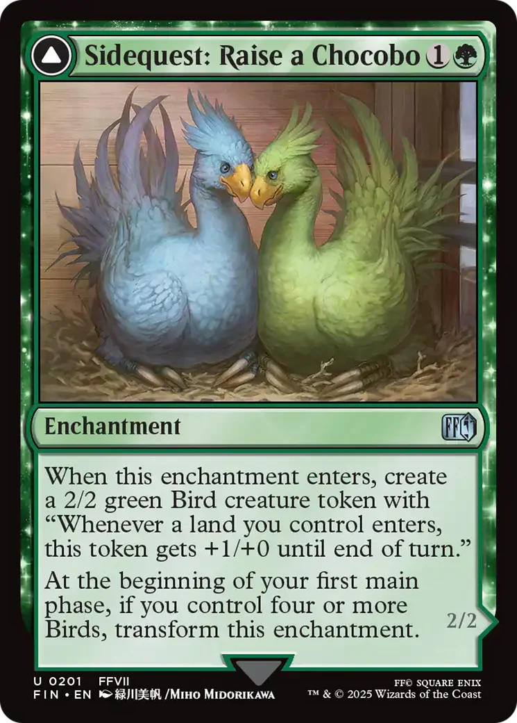 Sidequest: Raise a Chocobo // Black Chocobo (FIN-201) - FINAL FANTASY: (enchantment) Foil - Image 3