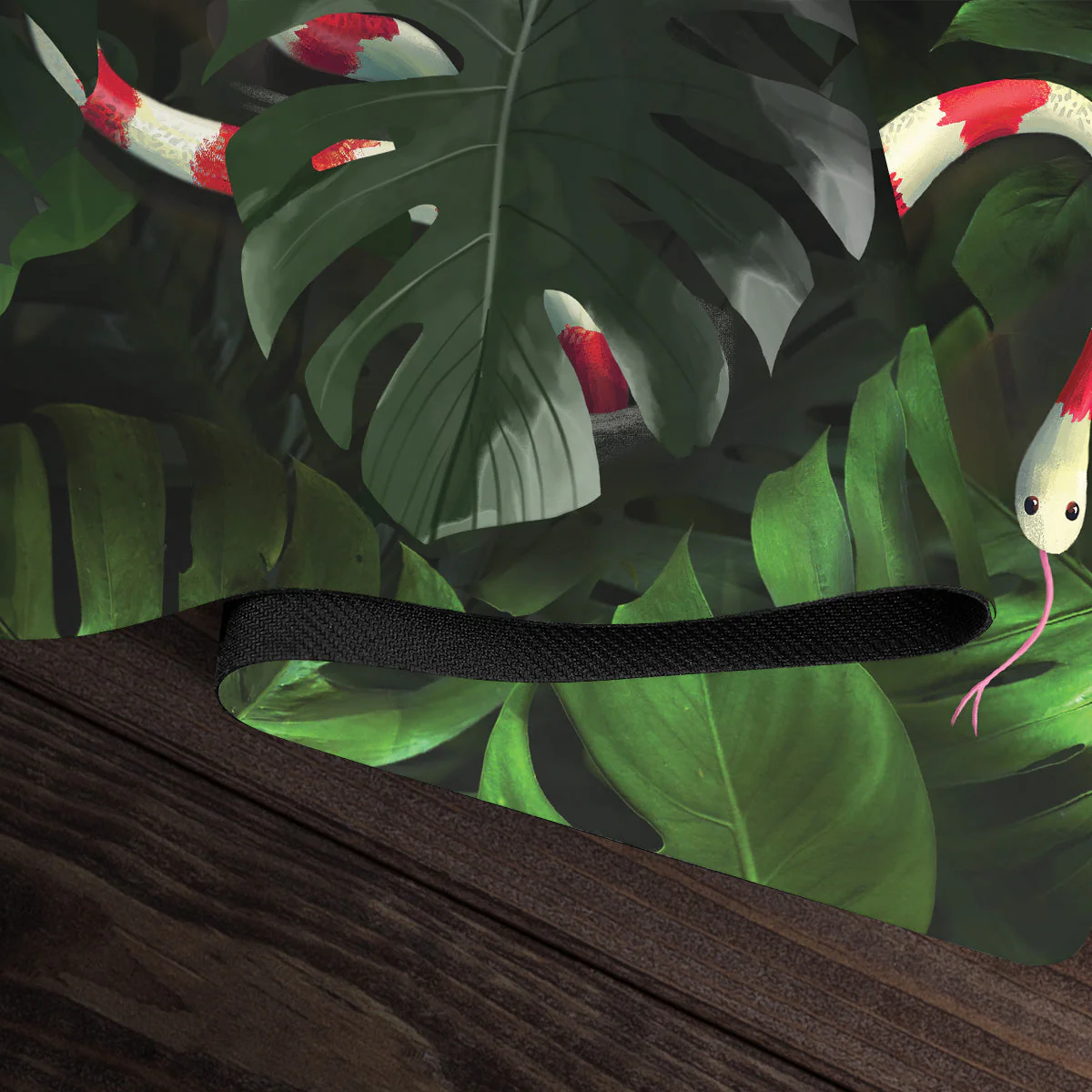 Snake Under Monstera Leaves Playmat - Image 5
