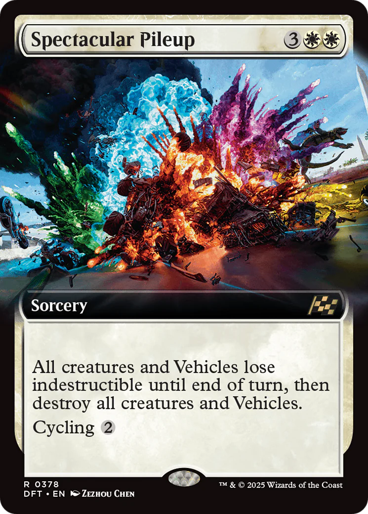 Spectacular Pileup (Extended Art) (DFT-378) - Aetherdrift Foil