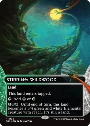 Stirring Wildwood (0129) (Borderless) (Galaxy Foil) (EOS-129) - Edge of Eternities: Stellar Sights Foil