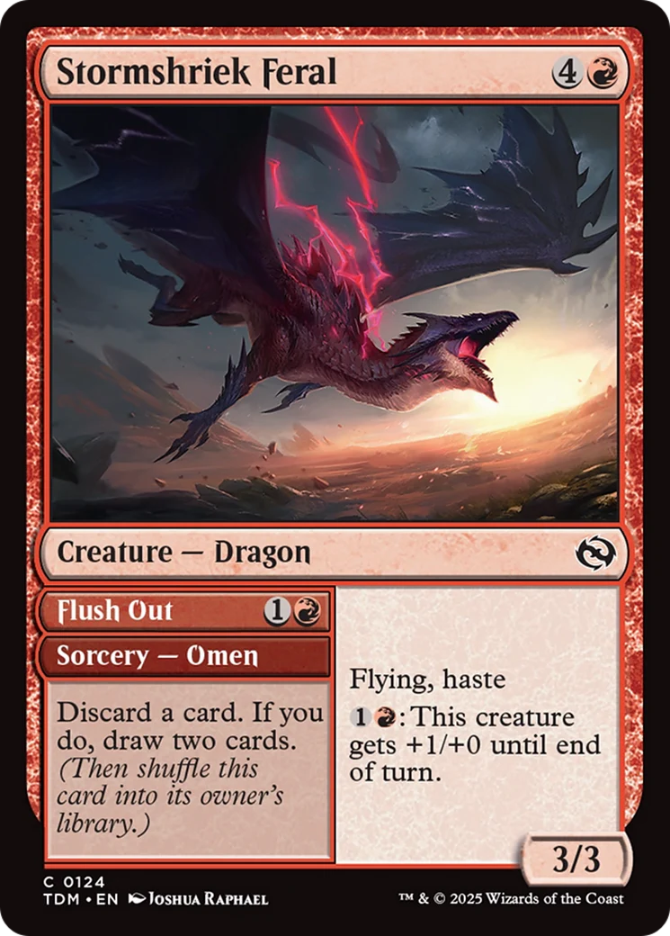 Stormshriek Feral // Flush Out (TDM-124) - Tarkir: Dragonstorm Foil