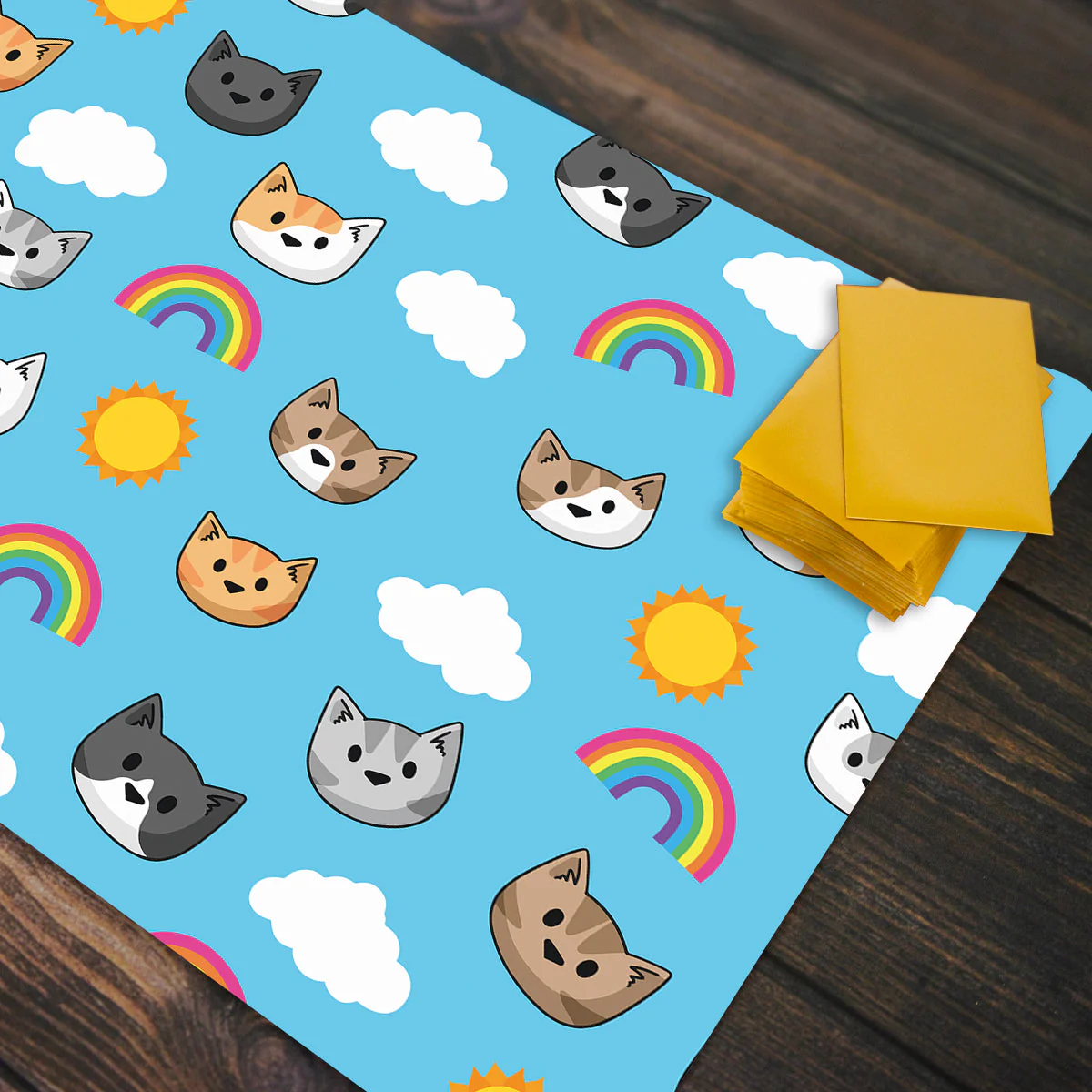 Sunshine Rainbow Cat Heads Playmat - Image 4