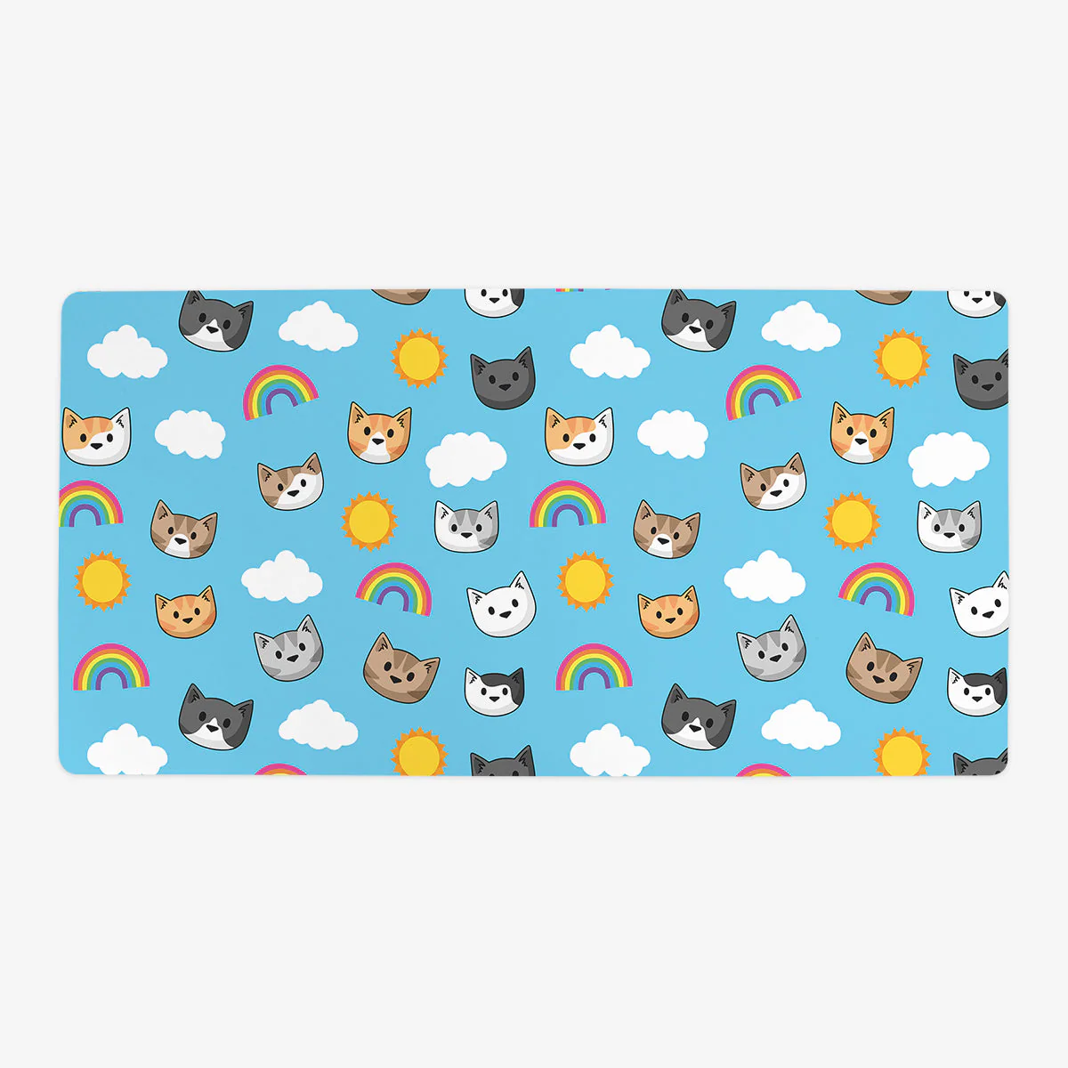 Sunshine Rainbow Cat Heads Playmat - Image 6