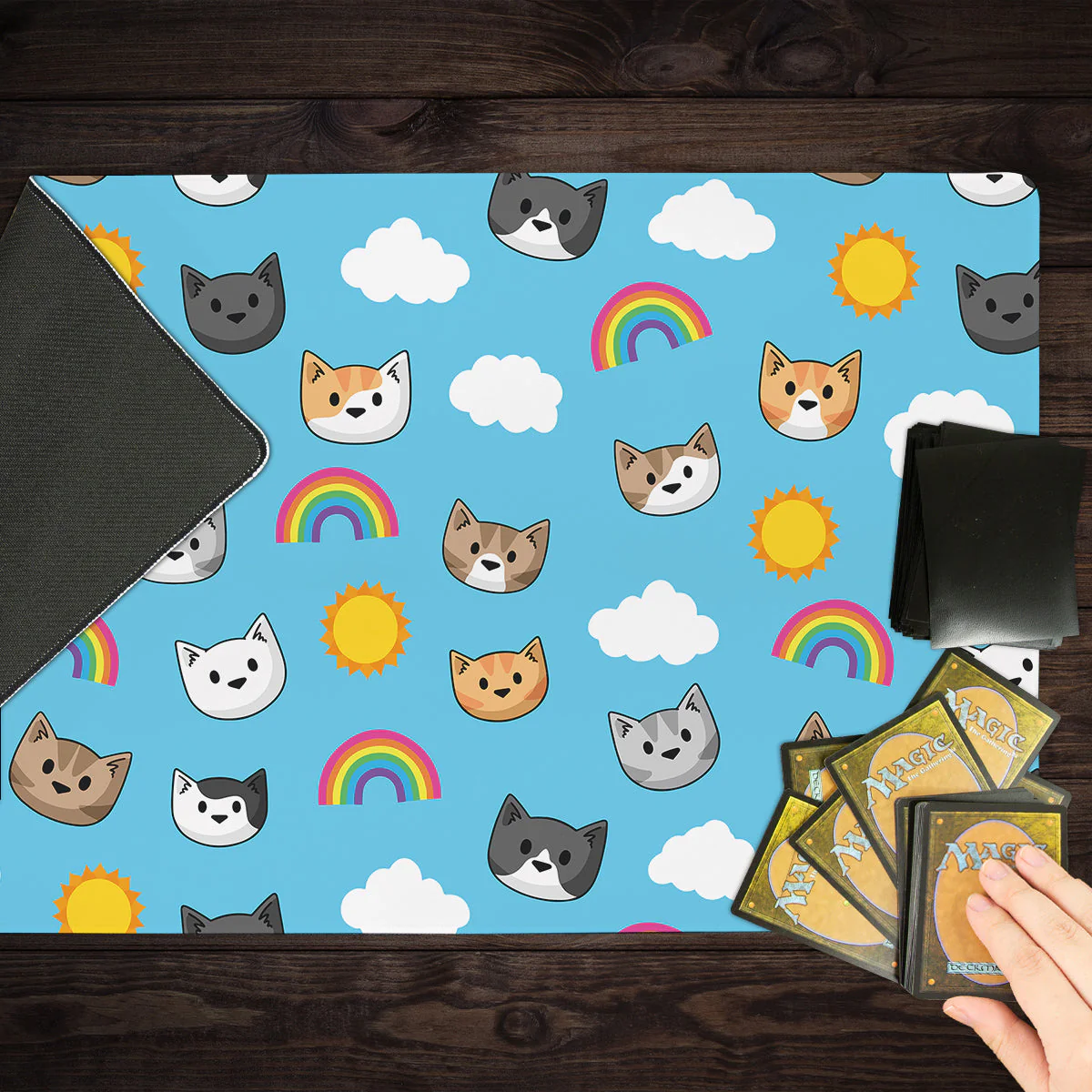 Sunshine Rainbow Cat Heads Playmat - Image 8