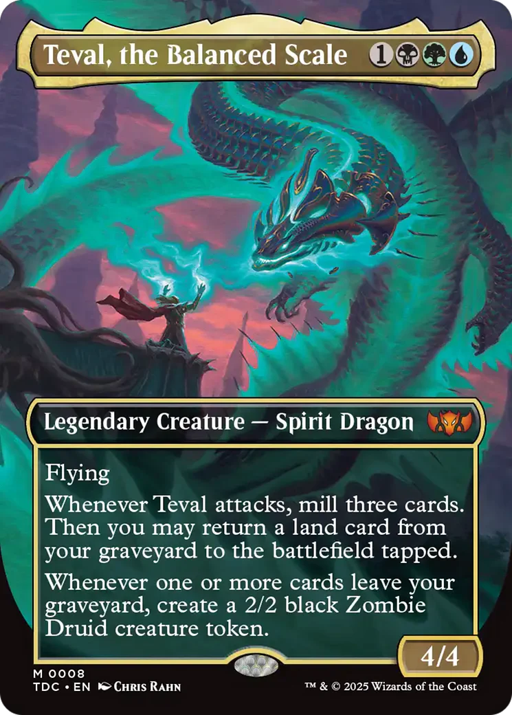 Teval, the Balanced Scale (TDC-008) - Tarkir: Dragonstorm Commander (Borderless) Foil