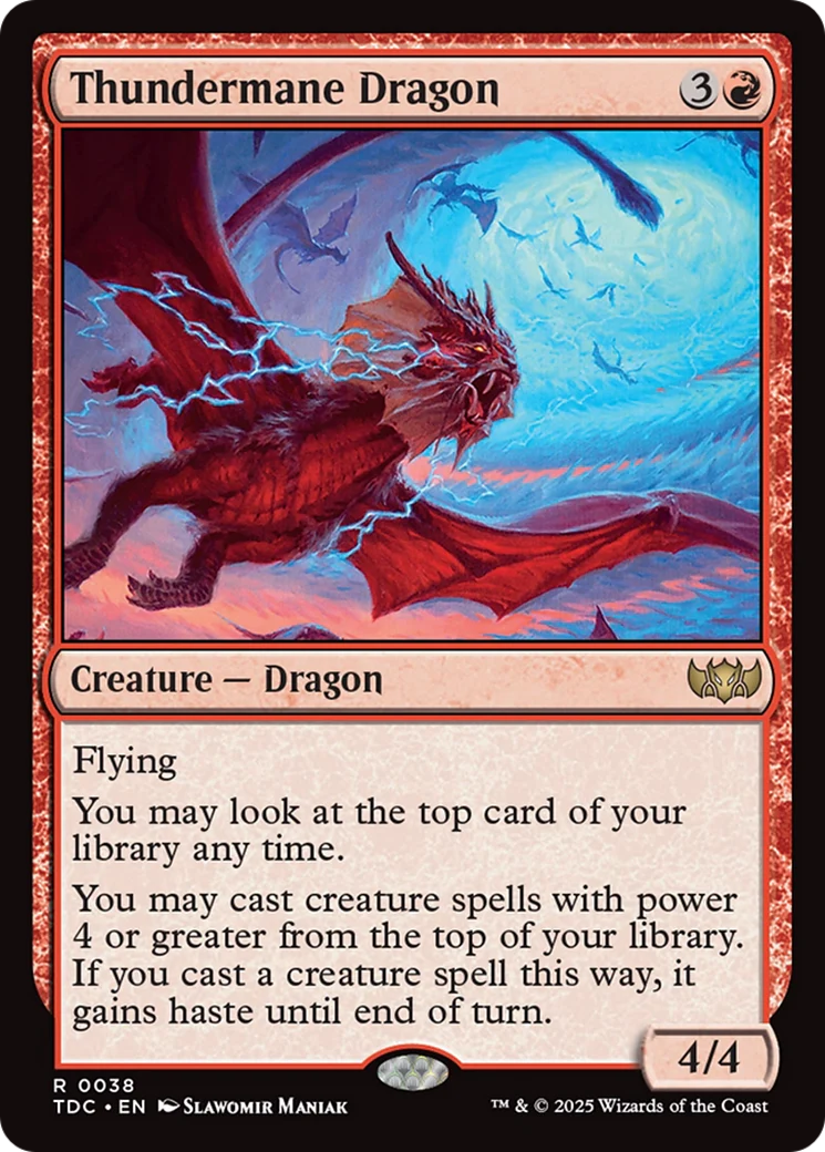 Thundermane Dragon (TDC-038) - Tarkir: Dragonstorm Commander