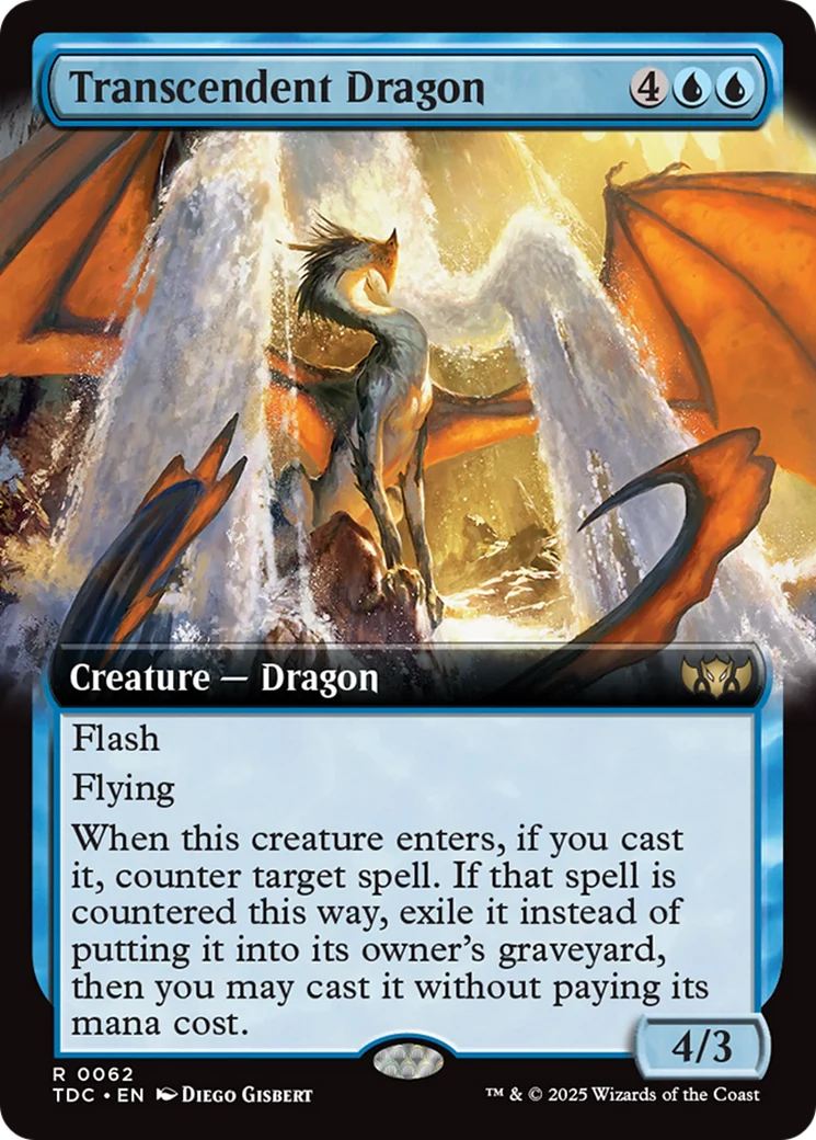 Transcendent Dragon (TDC-062) - Tarkir: Dragonstorm Commander: (Extended Art)