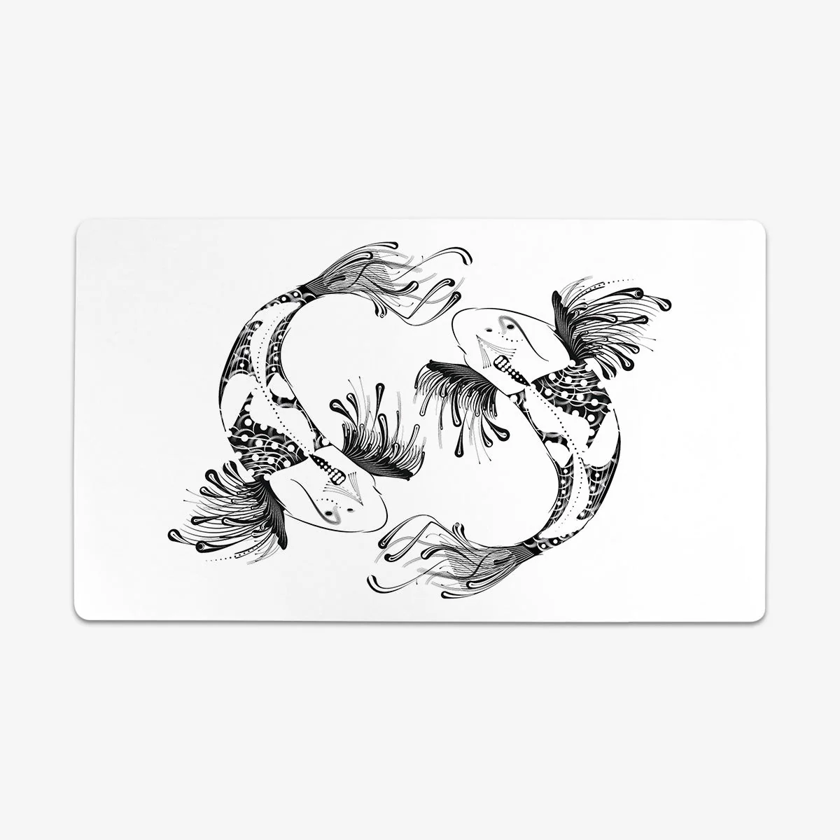 Tribal Koi Black and White Playmat