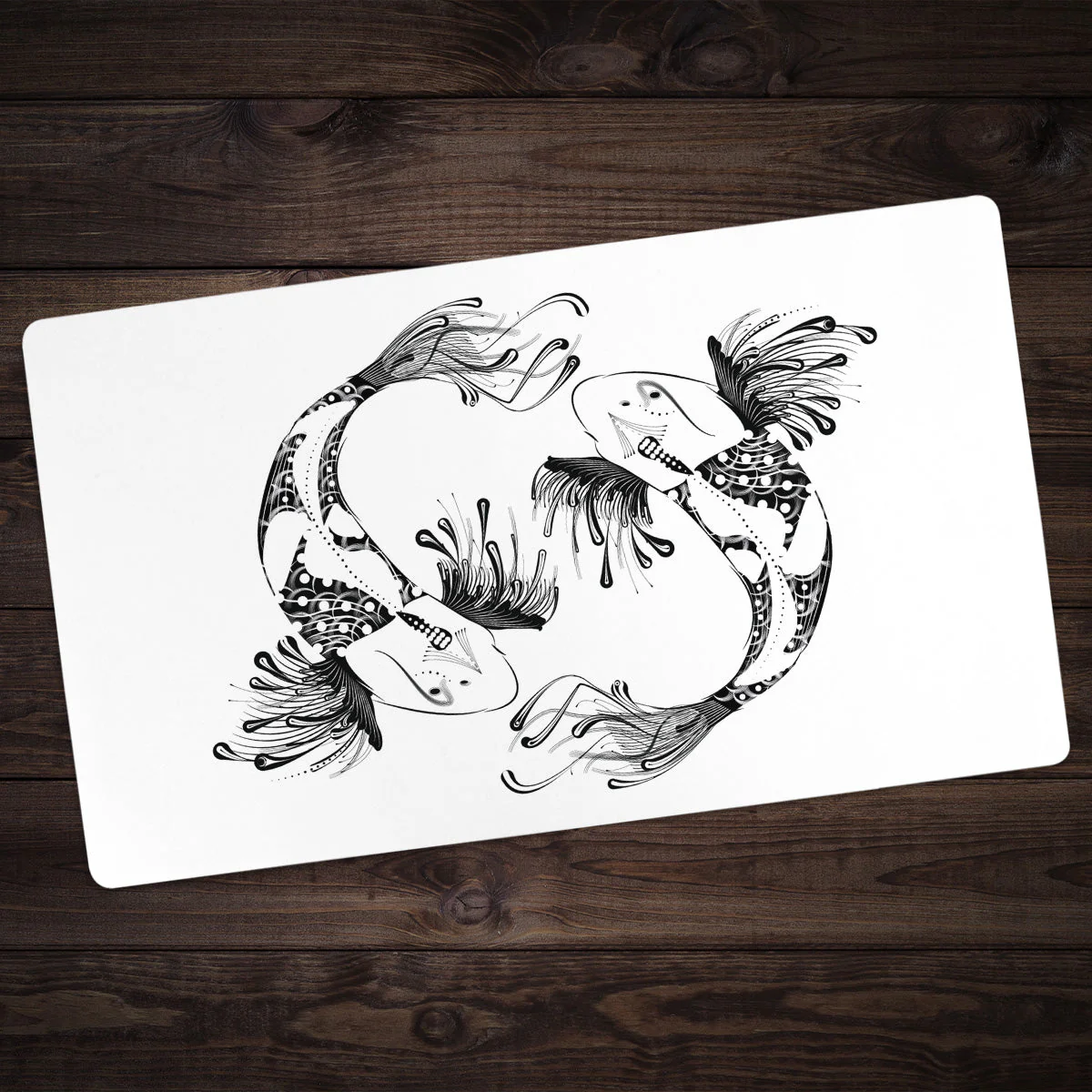 Tribal Koi Black and White Playmat - Image 3