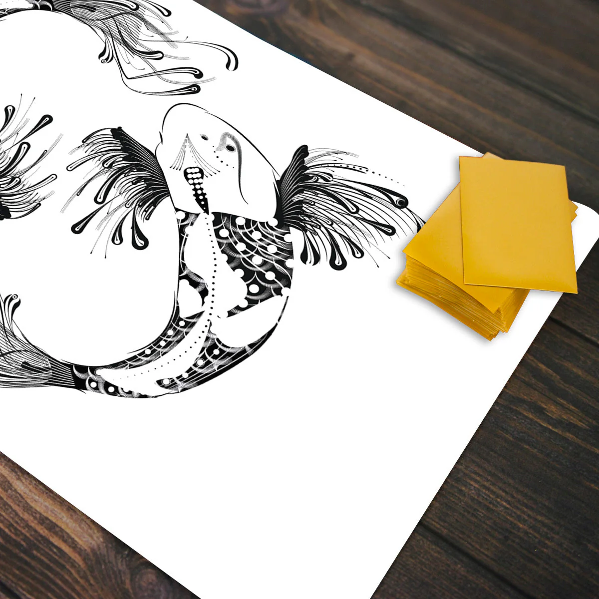 Tribal Koi Black and White Playmat - Image 4