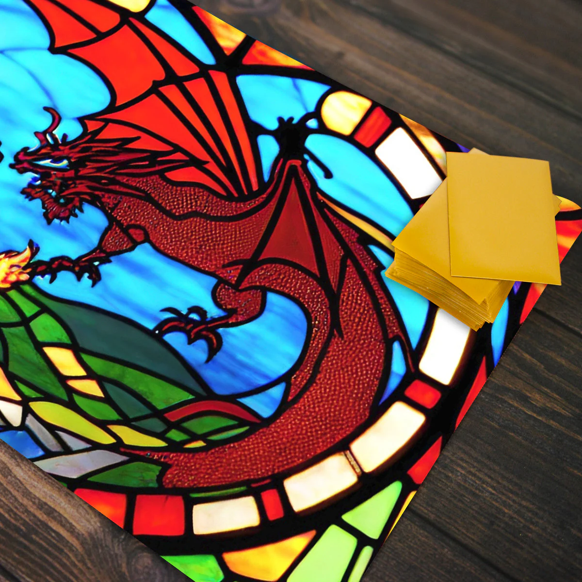 Two Dragon Stained Glass Playmat - Image 4