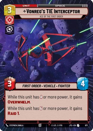 Vonreg's TIE Interceptor - Ace of the First Order (Hyperspace Foil) (871) - Jump to Lightspeed Foil