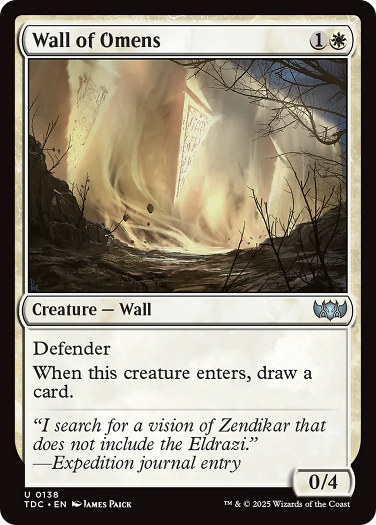 Wall of Omens (TDC-138) - Tarkir: Dragonstorm Commander