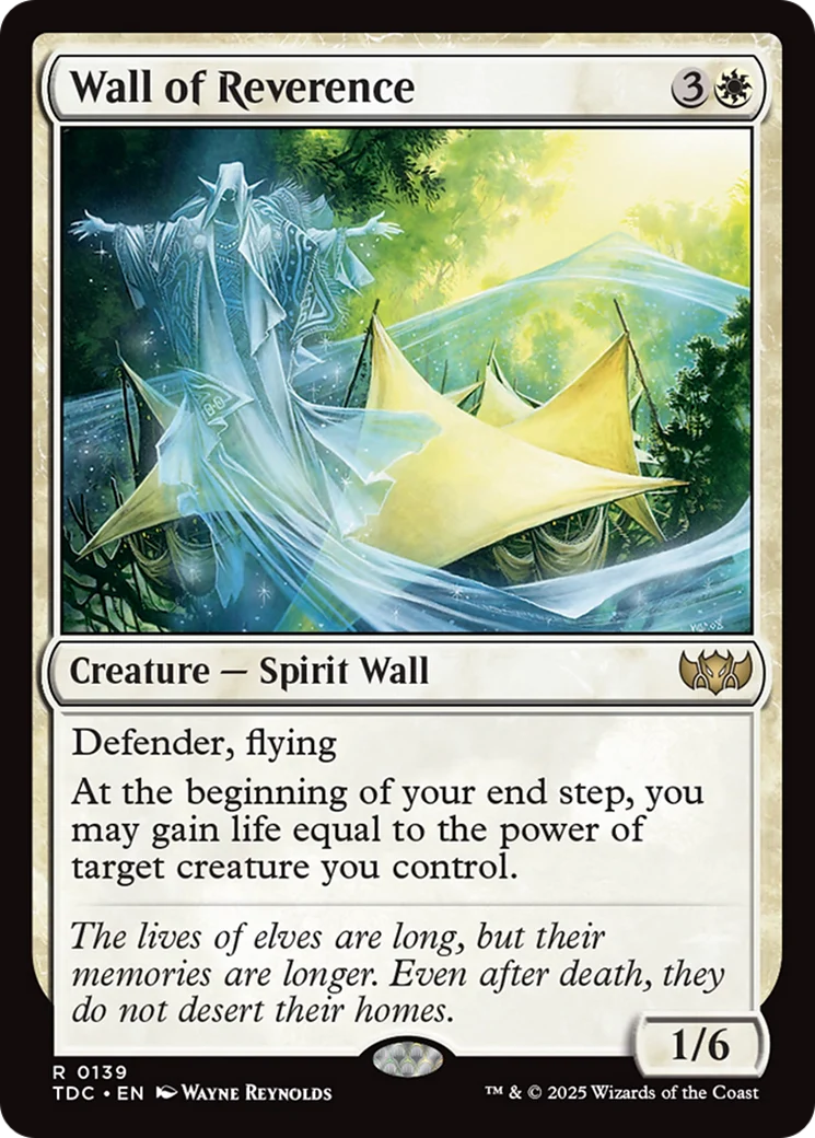 Wall of Reverence (TDC-139) - Tarkir: Dragonstorm Commander