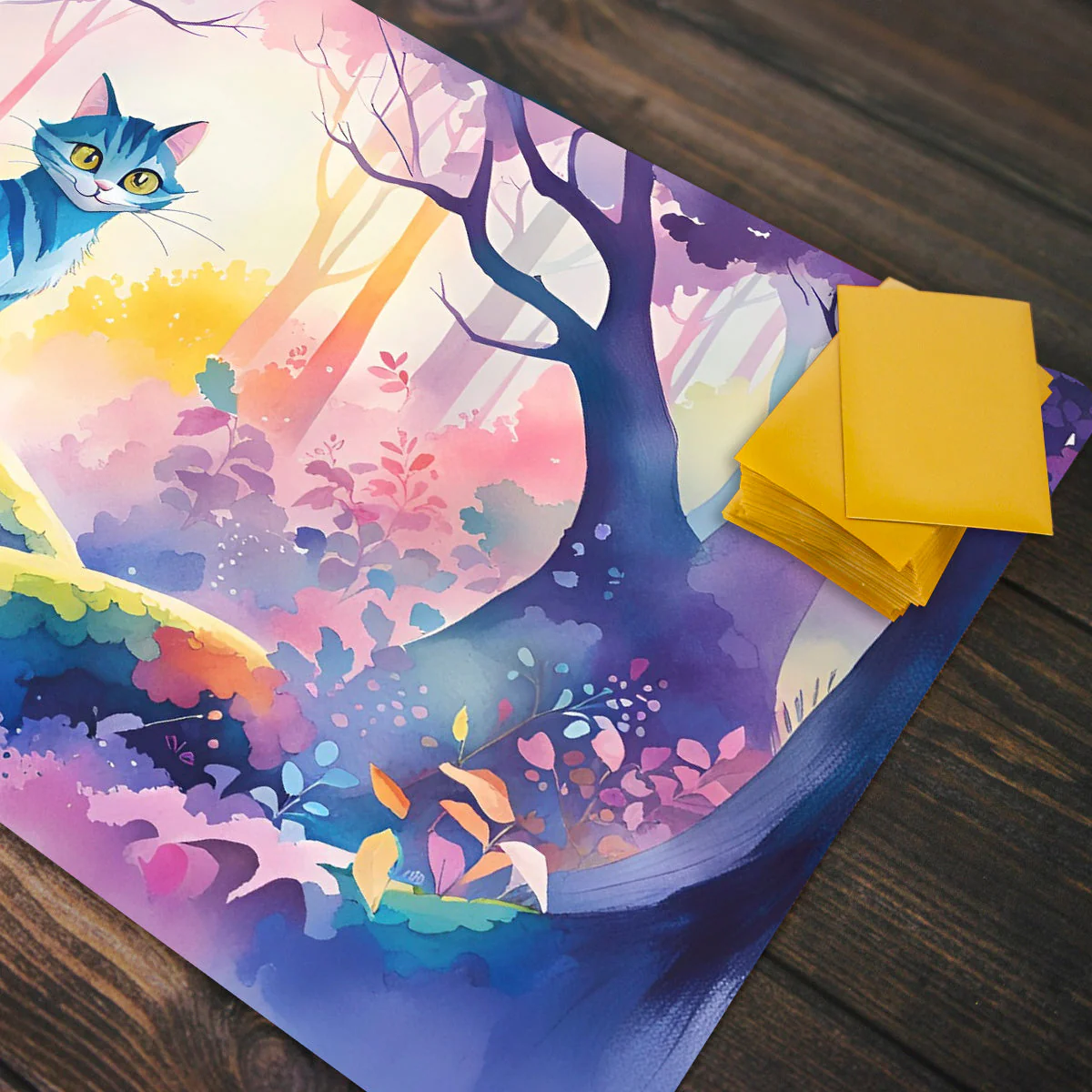 Watercolor Magical Cat Playmat - Image 4