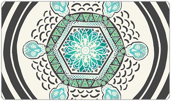 White Skull Mandala Playmat