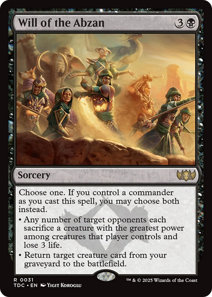 Will of the Abzan (TDC-031) - Tarkir: Dragonstorm Commander