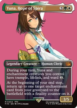 Yuna, Hope of Spira (Borderless) (FIN-404) - FINAL FANTASY Foil